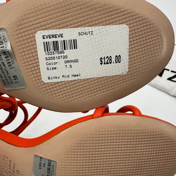 SCHUTZ Evereve New in Box Binky Mid Strappy Heel Sandal in Orange // 7.5 - Picture 9 of 13